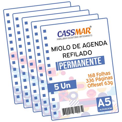 Miolo De Agenda A Permanente X Cm Kit Uni