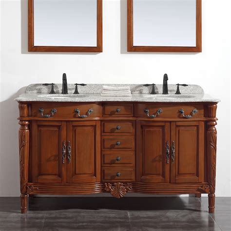 Ove Decors Karen 60 In Fruit Undermount Double Sink Bathroom Vanity With Tiger Granite Top 15vva