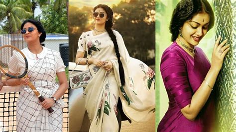 Latest Mahanati Movie Savithri And Keerthi Suresh Sarees Costume