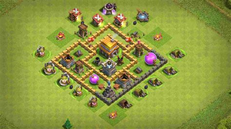 Clash Of Clans Town Hall Level 5 Base Design Farming