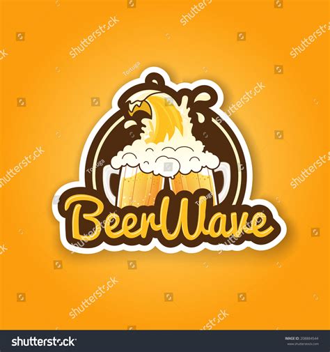 Premium Retro Beer Badge Label Sticker Design For Bar Pub Tavern Symbol Looks Like Logo Stock