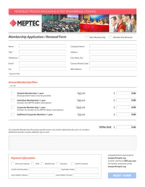 Fillable Online Meptec MICROELECTRONICS PACKAGING TEST ENGINEERING