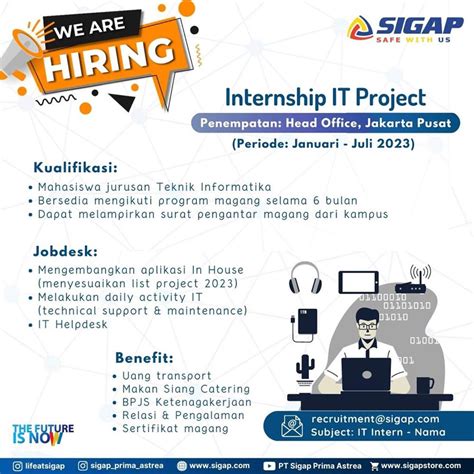 Lowongan Magang Mandiri Internship Di Pt Sigap Prima Astrea