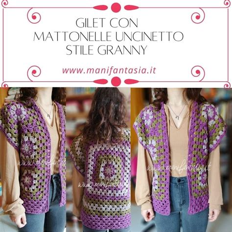 Come Fare Un Gilet Con Mattonelle Uncinetto Facilissimo ManiFantasia