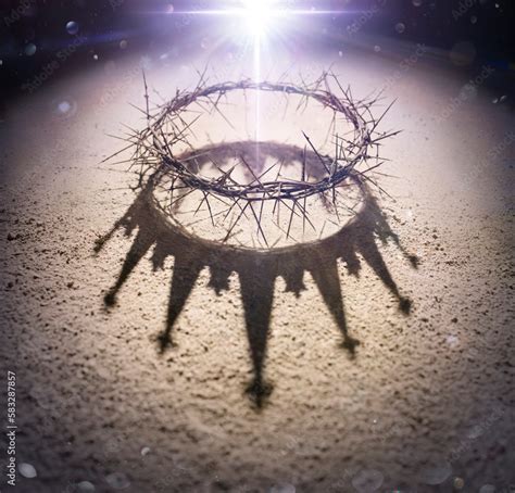 Wreath Of Thorns With King Crown Shadow Royalty Symbol Of Jesus Stock