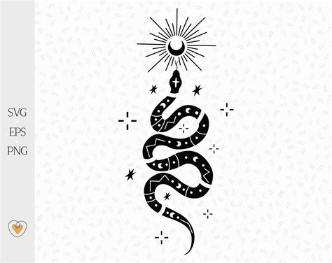 Snake Svg Celestial Svg Cut File For Cricut Boho Svg Witchy Etsy