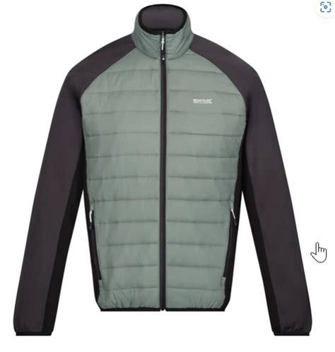 Regatta Clumber Iv Hybrid Mens Baffled Quilted Jacket Agave Green Ash