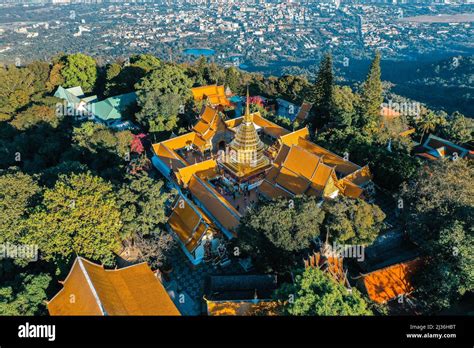 Aerial View Of Wat Phra That Doi Suthep Temple In Chiang Mai Thailand