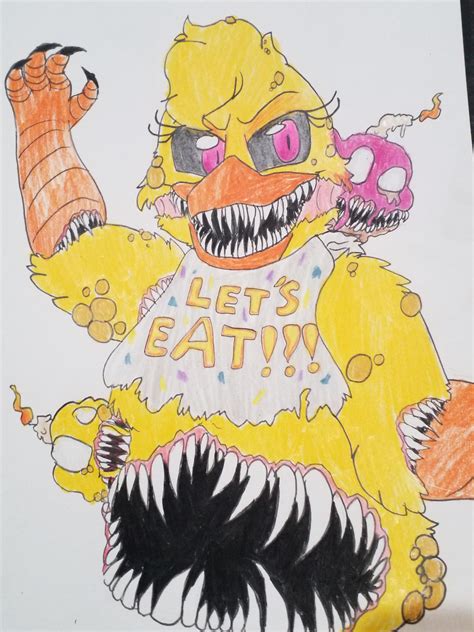 Twisted Chica drawing by kattren on DeviantArt