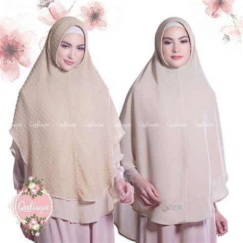 Khimar Marzia By Qalisya Jilbab Syari Bahan Ceruti Babydoll Super