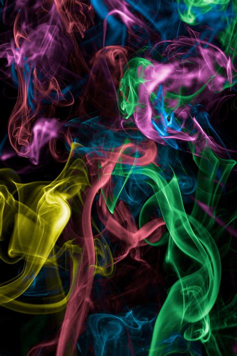 Abstract Smoke Dark Multicolored Motley Colored Smoke Coloured