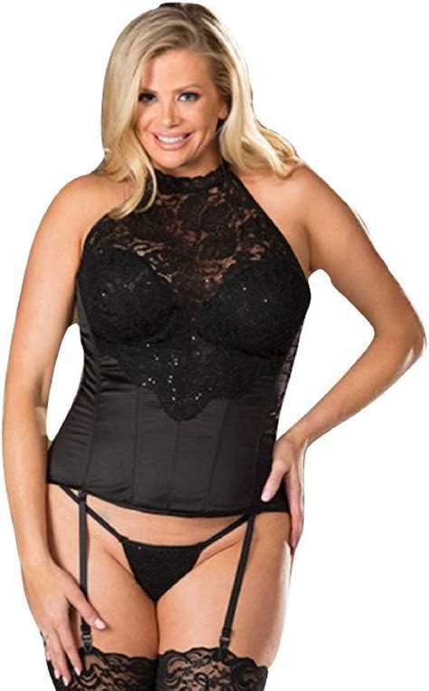 Shirley Of Hollywood Holiday Lace Satin Halter Corset