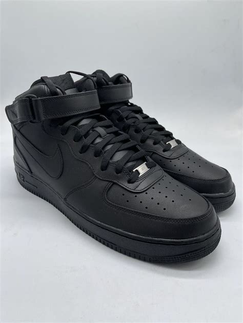Nike Air Force 1 Mid 07 Triple Black 315123 001 Size 15 Ebay In 2023