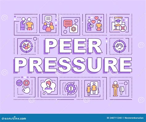 Peer Pressure Word Concepts Purple Banner Stock Vector Illustration