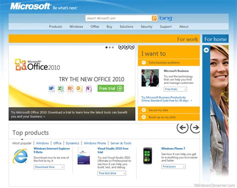 Microsoft.com Getting a Redesign | WindowsObserver.com