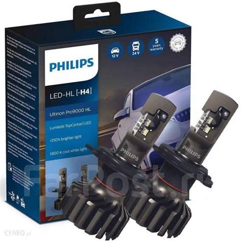 Комплект LED ламп Philips Ultinon Pro9000 H4 250 5800K 2 шт NEW