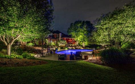 Landscape Lighting Around Swimming Pool | Light Up Nashville