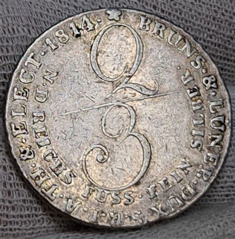 Braunschweig Calenberg Hannover 2 3 Taler 1814 C Georg III 1760 1820