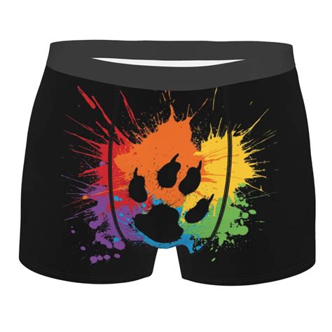 Custom Gay Bear Paw Flag Glbt Underwear Men Stretch Lgbt Lesbian Boxer Briefs Shorts Panties
