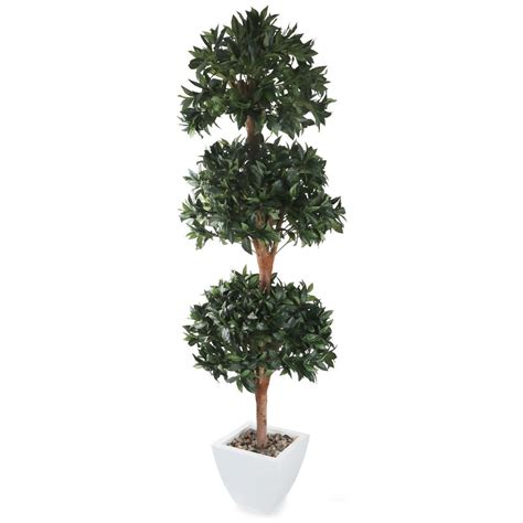 6ft Triple Ball Bay Topiary Tree Artificial Plants