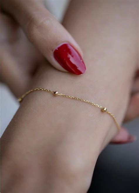 Gold Plated Ball Chain Anklet Ankle Bracelet In Gold Foot Etsy