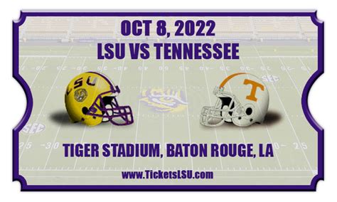 Lsu Tigers Vs Tennessee Volunteers Football Tickets 100822