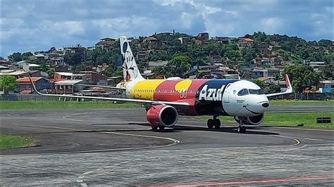 Pouso Azul A320 Neo Aeroporto De Ilheus Ba Youtube