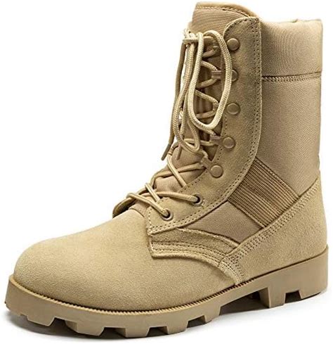 Kaifeng Mens Tan Military Boots Tactical Boots Army Boots For Men