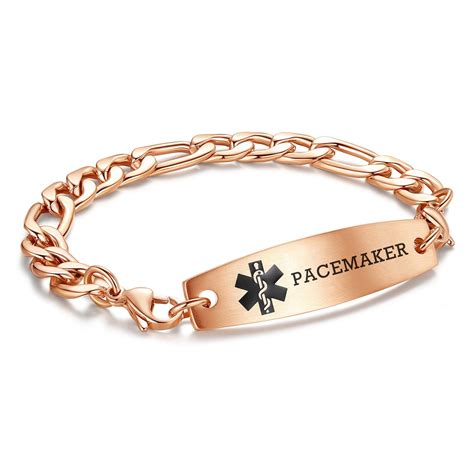 8 5 In Interchangeable Medical Alert Bracelets For Men Women Rose Gold