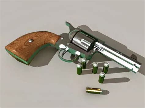 Colt 45 Revolver Free 3D Model (.3ds, .Dxf, .Lwo, .Max, .Obj) - Open3dModel