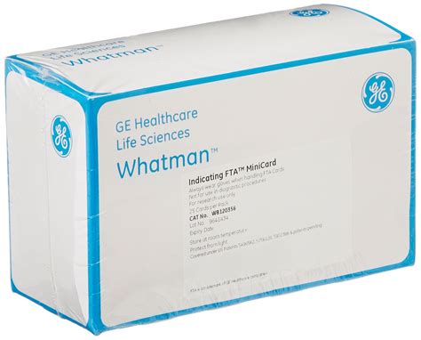 Ge Whatman Fta Wb120356 Indicating Mini Card With 2 X 125µl Sample Areas For Dna Pack Of 25