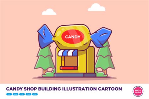 Candy Shop Building Illustration Cartoon Graphic by catalyststuff ...