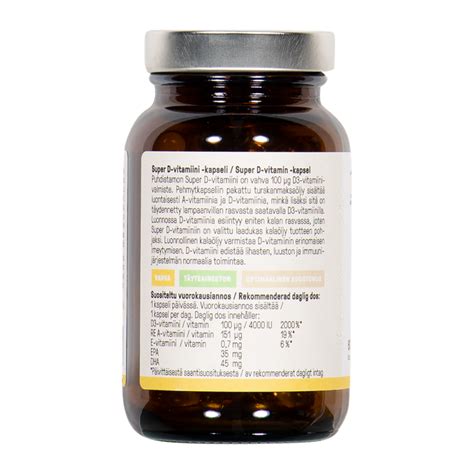 Puhdistamo Super D-vitamiini 60 kps - STD - Vitamiinit Ja Mineraalit | XXL