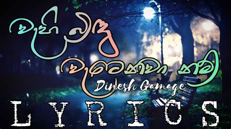 Wahi bindu watenawa nam Lyrics Dinesh Gamage වහ බඳ වටනව නම