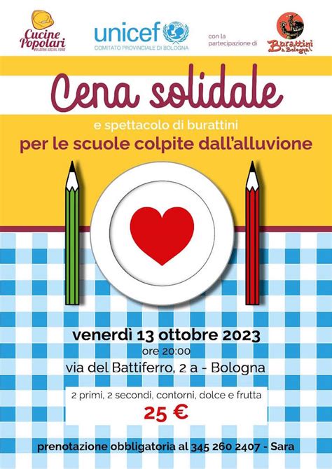 Cena Solidale Ottobre Unicef Bologna E Cucine Popolari Insieme Per