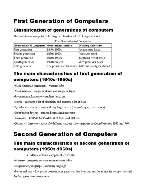 Computer Generations | PDF | Computer Data Storage | Read Only Memory