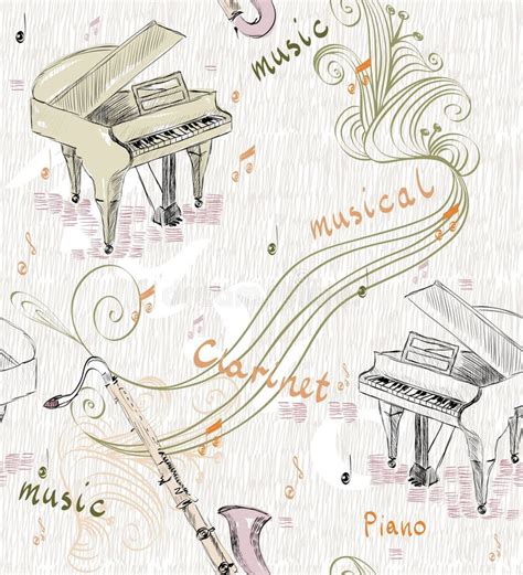 Musical background stock vector. Illustration of piano - 293681076