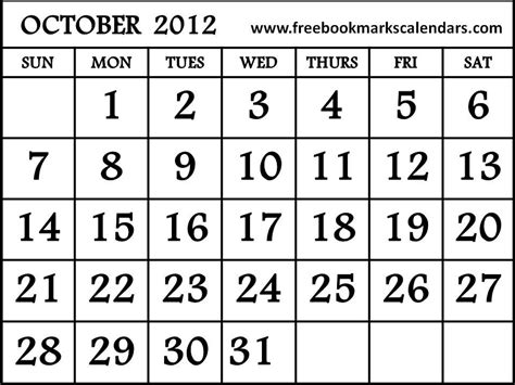 October 2012 Calendar Printable Printable Word Searches