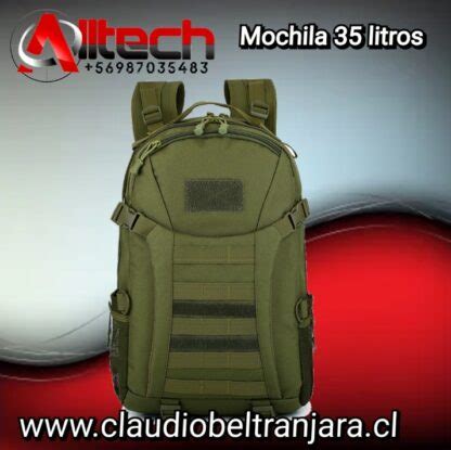 Mochila táctica modelo militar 35 litros color verde Armeria Alltech