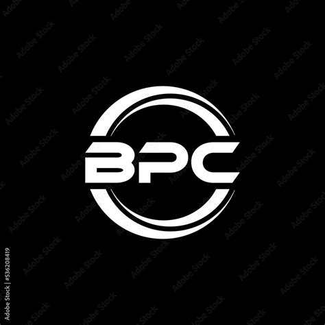 Bpc Letter Logo Design With Black Background In Illustrator Vector