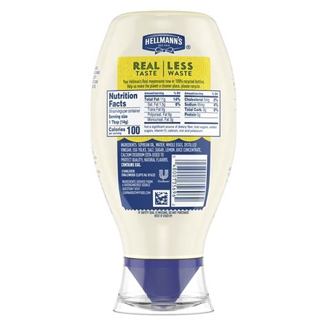 Hellmanns Real Mayonnaise Real Squeeze Bottle Us Foods Chefstore