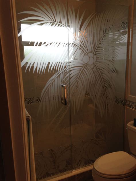 Etched Glass Shower Doors