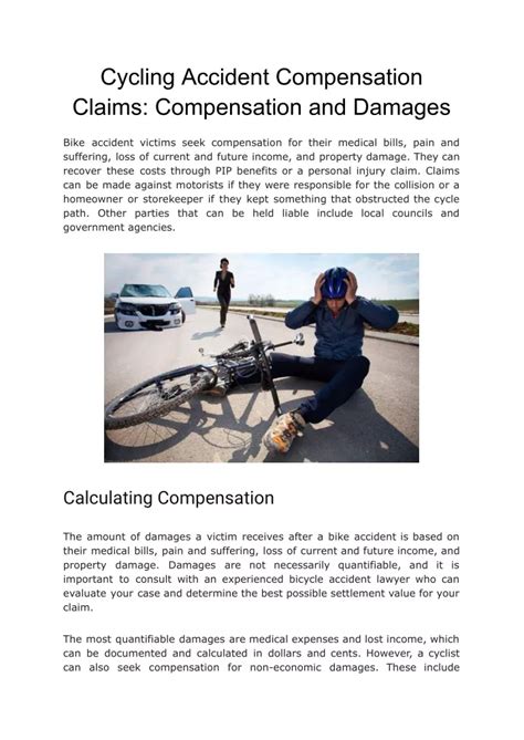 Ppt Cycling Accident Compensation Claims Compensation And Damages