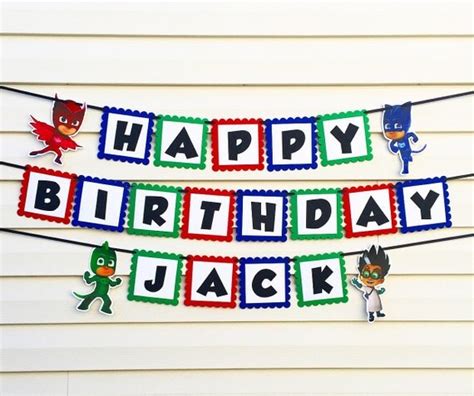 Pj Masks Banner Pj Masks Birthday Party Decorations Pj