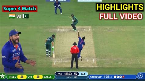 India Vs Pakistan Asia Cup Super 4 Full Match Highlights Ind Vs Pak