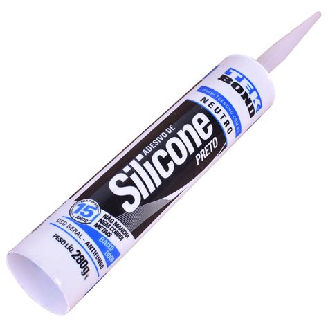 Silicone 280ml Multiuso Acético Preto Tekbond