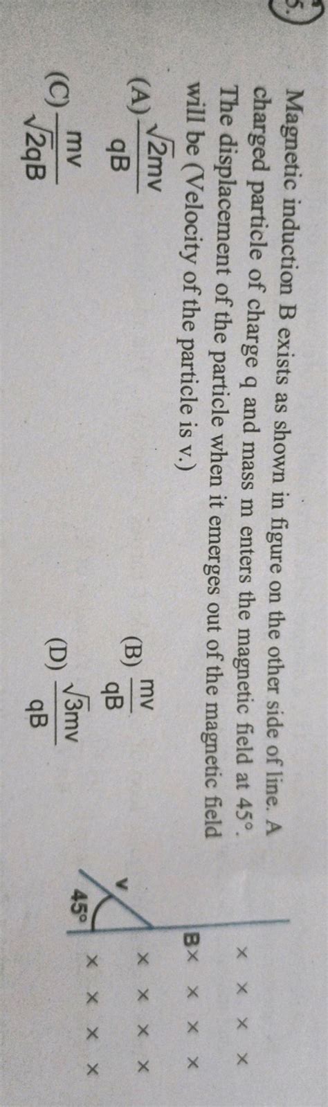 Magnetic Induction B Exists As Shown In Figure On The Other Side Of Line