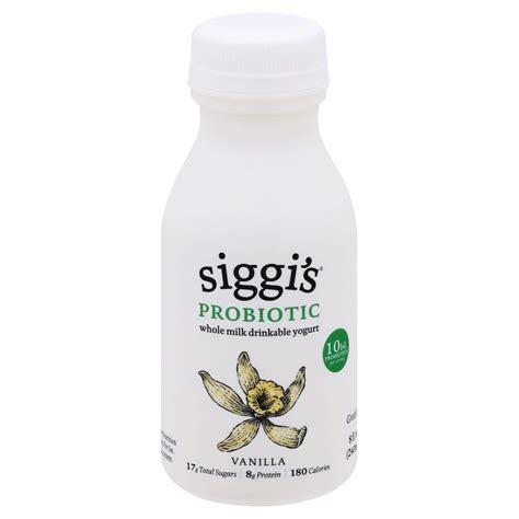 Siggis Probiotic Drinkable Whole Milk Yogurt Vanilla 8 Fl Oz 8 Oz Shipt