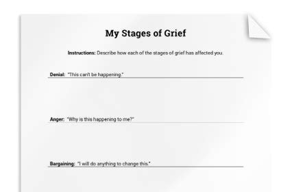 The Stages of Grief (Education Printout) | Worksheet | Therapist Aid