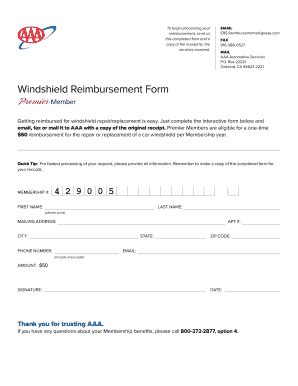 Printable Aaa Reimbursement Form Complete With Ease Airslate Signnow